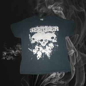 Y2K Rare Seether Band Music Tee Skull Black Gildan T-shirt